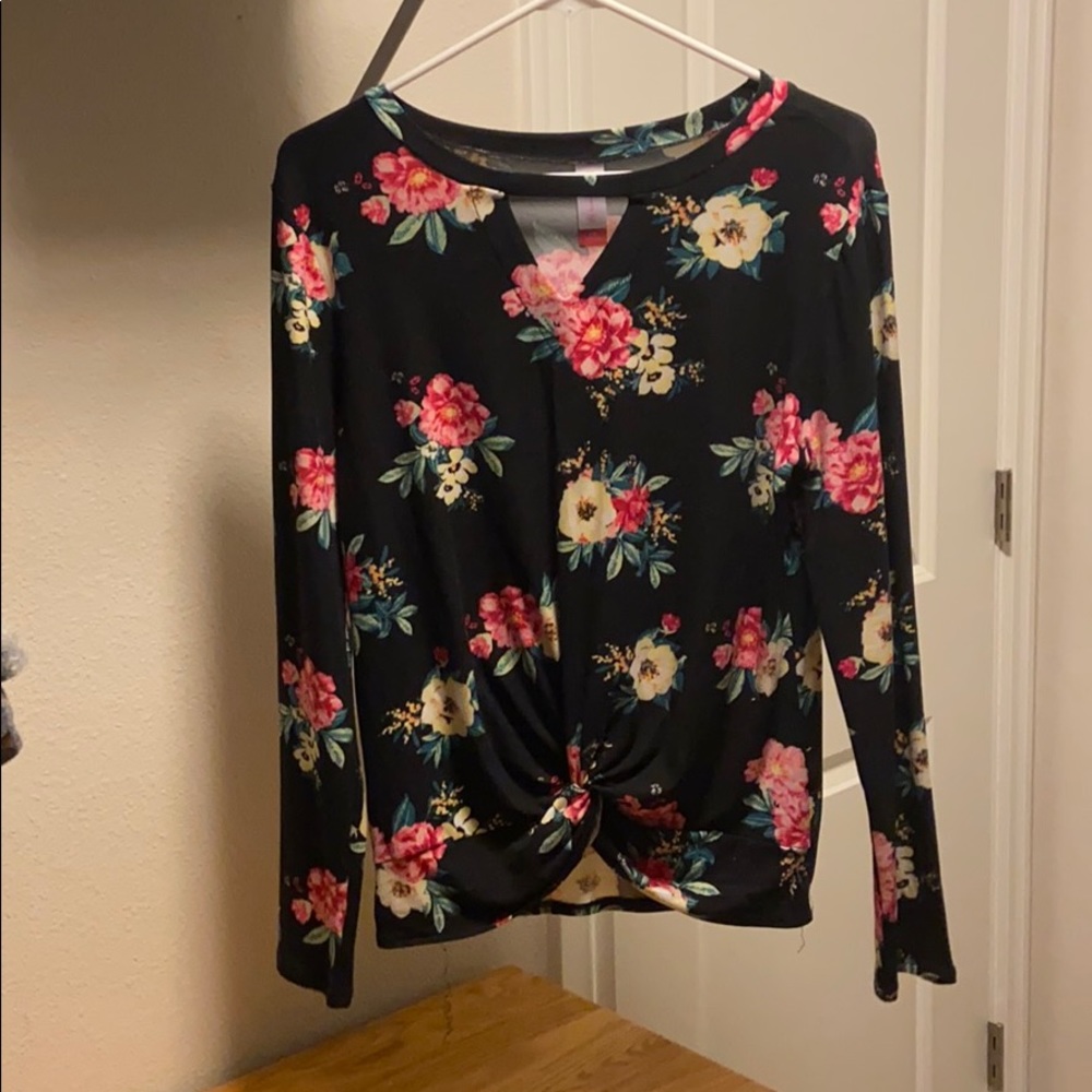 Black Floral Blouse